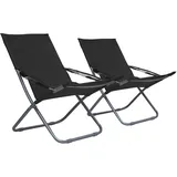 Teenpull – Klappbare Strandstühle 2 Stk. Stoff Schwarz
