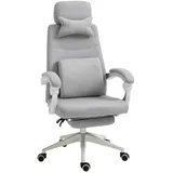 Vinsetto Bürostuhl Gamingstuhl Ergonomisch Polyester Schaumstoff Kunststoff - grau