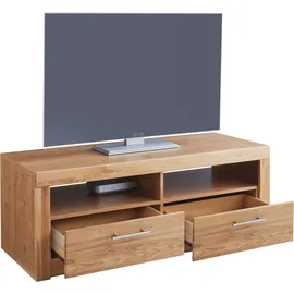 vogl möbelfabrik Lowboard VOGL MÖBELFABRIK "Toronto", braun (wildeiche teilmassiv), B:125,5cm H:46,4cm T:52cm, Sideboards, Lowboard