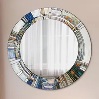 Tulup Spiegel, Perlmutt, Glas, Rund, 50x50x0.4 cm, Spiegel, Wandspiegel