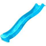 Rutsche Flow Rutsche 220 Cm: Hochwertig Und Sicher Für Abenteuerlustige Kinder, Maximales Benutzergewicht 50 Kg, Extrem Witterungsbeständig, Inklusive Wasseranschluss - Pastellblau - Wickey