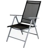 Mojawo 6 Stück Garten Klappstuhl Aluminium - Textilen Silbergrau/Anthrazit