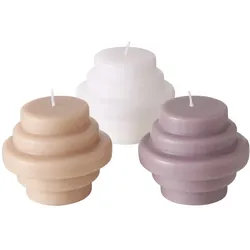 Boltze 3er Set Kerze in Sonderformen, Trapeca