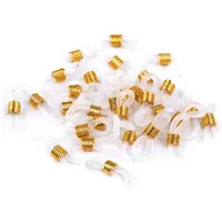 30 Brillenschlaufen Brillenkettenhalter Brillenketten-Verbinder Ösen für Brillenband 20x7mm Farbwahl, Farbe:transparent gold