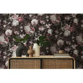 A.S. Création Vliestapete Blumen Schwarz Rot