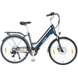 smartEC Trek-28D E-Bike Trekkingrad Zoll Pedelec Rahmen-Akku 7 Gang Shimano Schaltung StVZO Hinterrad Nabenmotor Tourenrad Blau - Blau