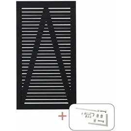 Plus Holz Einzeltor Osaka Nadelholz Schwarz 100 cm x 180 cm