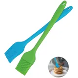 Yesimola 2 Stück Silikon Backpinsel, Wärmebeständigkeit Pinsel Backen BBQ Grillpinsel,Basting Gebäckbürste,für Backen, Gebäck, Grillen, Kochen, Rühren (Blau,Grün)