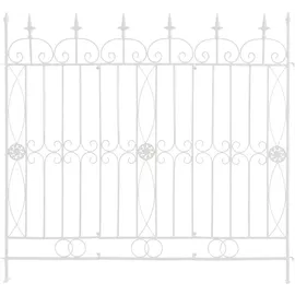 deluke Gartenzaun 124 x 116 cm Weiß/Eisen