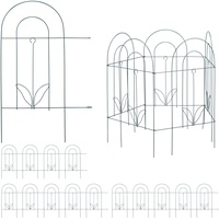 Beetzaun Beetumrandung Zierzaun Dekozaun Gartenzaun 15 Teile grün Metall