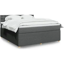 vidaXL Boxspringbett 180 x 200 cm Dunkelgrau