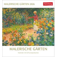 Harenberg Malerische Gärten Postkartenkalender 2026 - Kalender mit 53