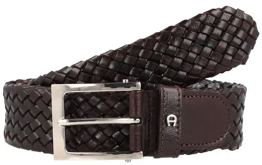 AIGNER Business Flechtgürtel Leder 100 cm braun