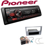 Pioneer 1-DIN Autoradio USB AUX Android Einbauset für Opel Zafira B matt chrom