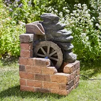 Festive Lights - Solar Heywood Mill Wasserbrunnen - Outdoor Garden Traditionelles Mauerwerk Wasserspiel