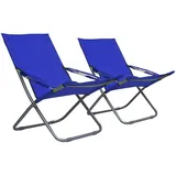 vidaXL 2X Strandstuhl Klappbar Campingstuhl Klappstuhl Angelstuhl Gartenstuhl Anglerstuhl Faltstuhl Regiestuhl Liegestuhl Stoff Blau