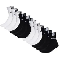 adidas Cushioned 3S Linear Sneakersocken 12er Pack Schwarz/Weiß 46-48
