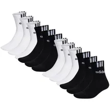 adidas Cushioned 3S Linear Sneakersocken 12er Pack Schwarz/Weiß 46-48