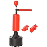 Standboxsack Boxtrainingsgerät Mit Reflexball, 360°-drehstange, Saugfuß, Sand/wasser Befüllbar, Stehend Boxassistent Mit Handschuhe, Luftpumpe Training Boxsack 88 X 48 X 155-205 Cm