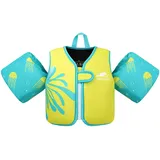 Gogokids Kinder Schwimmweste mit Schwimmärmeln, Kleinkinder Schwimmjacke mit Armbändern Jung Mädchen Schwimmhilfe Auftrieb für 3-6 Jahre/19-30 KG für Pool, Schwimmunterricht, Schwim und Wasserpark