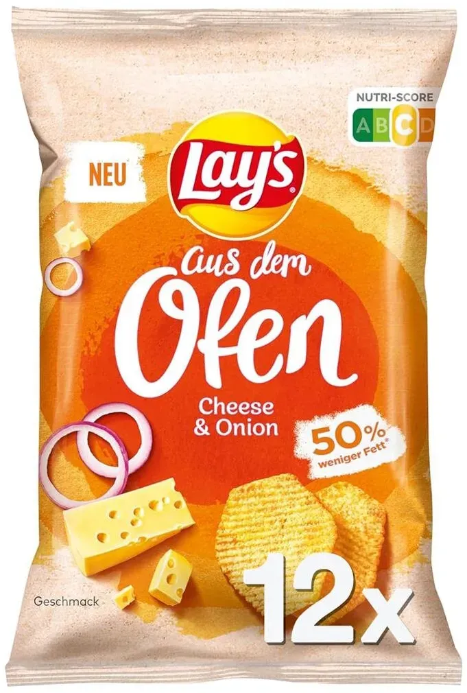 Lay's aus dem Ofen Cheese & Onion 12x100g Preishit MHD 26.01.2025