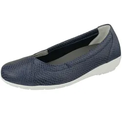 Ballerina NATURAL FEET "Collien", Damen, Gr. 39, blau (dunkelblau), Leder, elegant, Schuhe Ballerina, mit stoßhemmender Sohle