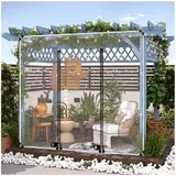 wasserdichte Planen Seitenwände, 0,5mm Durchsichtige Planen Vorhänge Für Außen, Transparente PVC Planen Seitenwände Für Pergola Pavillon Carport, Mit Reißverschluss,WxH-4.5x2.2m/14.8 * 7.2ft