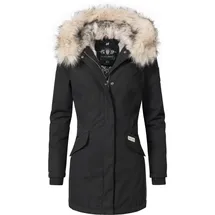Navahoo Wintermantel Cristal beige / schwarz XXL