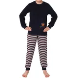 NORMANN Frottee langarm Schlafanzug Pyjama Bündchen und Basketball - 77023 in grau | Gr.: 164