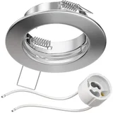 ledscom.de Decken-Einbaurahmen FERE Einbaurahmen chrom matt (LED/Halogen/GU10/MR16/PAR16/50mm) inkl. GU10 Fassung