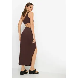 lscn by lascana One-Shoulder-Kleid Unifarben Dunkelbraun 44