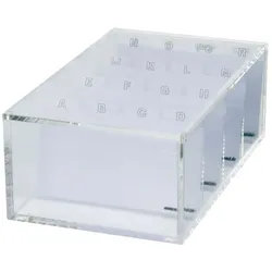 MAUL Visitenkartenbox Acryl glasklar mit A-Z Register Packung mit 6 Stück