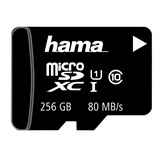 Hama microSDXC 256GB Class 10 80MB/s UHS-I + SD-Adapter