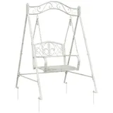 vidaXL Schaukelbank 113 x 121,5 x 168 cm Antik Weiß