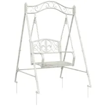 vidaXL Schaukelbank 113 x 121,5 x 168 cm Antik Weiß