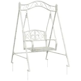 vidaXL Schaukelbank 113 x 121,5 x 168 cm Antik Weiß