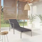Sonnenliege Mit Auflage Poly Rattan Grau