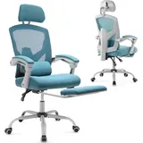 sweetcrispy Bürostuhl Ergonomisch - Ein Schreibtischstuhl mit Komfortarmlehnen, Ausgestattet mit Einer Bequemen Lendenwirbelstütze und Fußstütze, Office Chair
