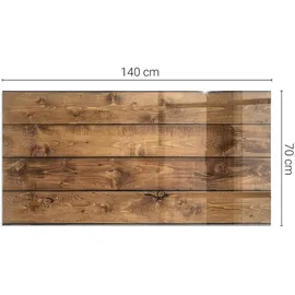 Tulup Funkenschutzplatte Glas 140 x 70 x 0,4 cm Braun
