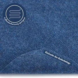 Andiamo Teppichboden ANDIAMO "Milo, Nadelfilz, Gesamthöhe 2,5 mm, Made in Belgium", blau, B:200cm L:100cm, Polyester, Polypropylen (PP), Teppiche, Uni Farben, Breite 100 cm oder 200 cm, Wohnzimmer, strapazierfähig