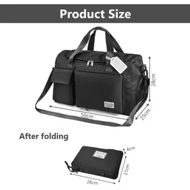 luxuskollektion Flintronic 35L Faltbare Reisetasche Schwarz Wasserdicht