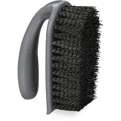 Relaxdays Scheuerbürste 6er Set, harte Borsten, mit Griff, Putzbürste Bad, Küche, Teppich, Schuhbürste, Kunststoff, grau