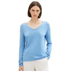 Tom Tailor Damen Pullover BASIC V-NECK Regular Fit Grün Blau 15584 M