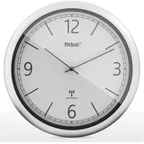 MEBUS Funk-Wanduhr 25,8 cm 19810 silber/weiß