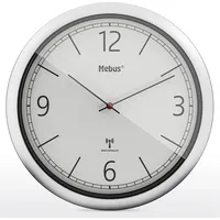 MEBUS Funk-Wanduhr 25,8 cm 19810 silber/weiß