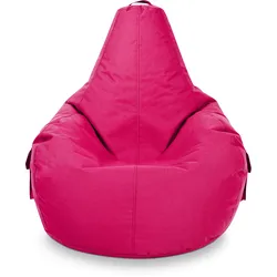 Green Bean© 2er Set Sitzsack + Hocker "Cozy+Cube" - fertig befüllt - Bean Bag Bodenkissen Lounge Sitzhocker Gamingstuhl Pouf - Pink