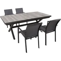 Garden Pleasure Gartenmöbel-Set Rana 5-teilig mit Keramik-Tisch Dunkelgrau