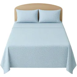 Benetton - 4-teiliges Bettwäsche-Set für Doppelbetten: Bettlaken (210x270cm), Spannbettlaken (135x200cm), 2 Kissenbezüge (45x155cm), 100% Baumwolle