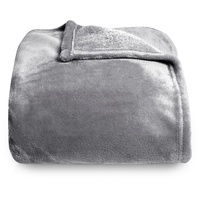 Silentnight Superweiche Fleece-Überwurfdecke – vielseitiger, Flauschiger Überwurf für Bett, Sofa und Couch, hergestellt aus warmem, gemütlichem, superweichem Fleece – Anthrazit – 130 x 150 cm
