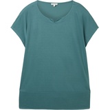 TOM TAILOR T-Shirt, Split-Neck, für Damen, SEA PINE GREEN, 46